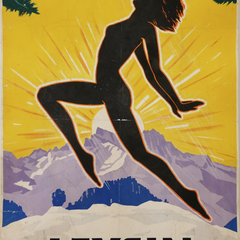 Vintage Travel Poster Title: Leysin - Suisse Alt 1450 M. Air et Soleil