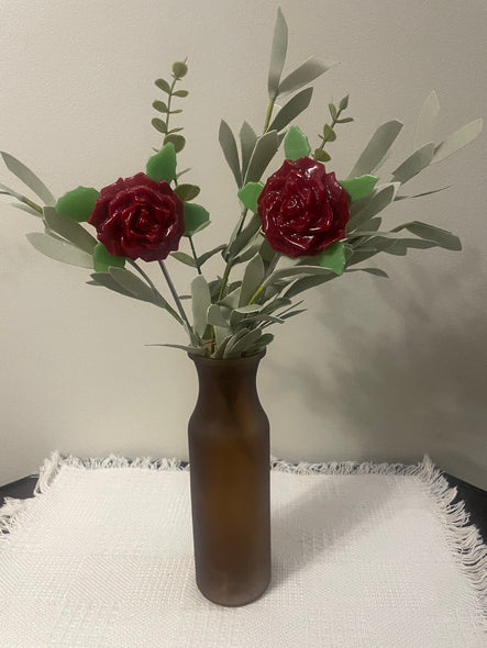Gail Perry #478 Title: Vase with 2 Long-Stemmed Red Roses
