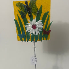 Gail Perry #443 Title: Plant Stake With Butterflies and Spiky Flower