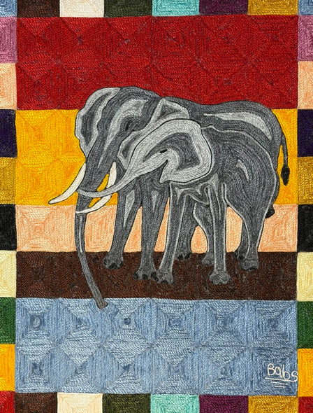 Mohammed, Babs  title: Elephants in Sunset