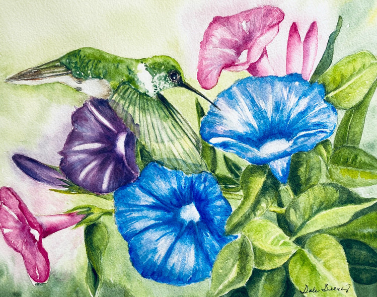 Berry, Dale Title: Hummingbird and Petunias