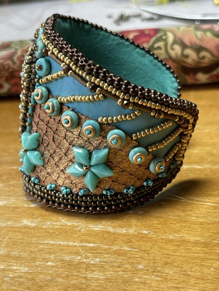 Bryan, Jody  title: Turquoise and Bronze Cuff