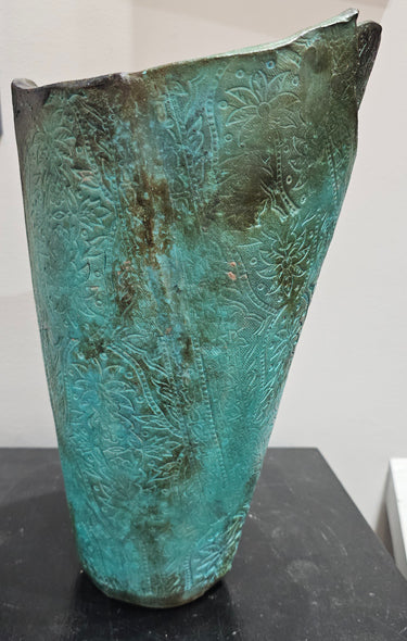 Dianna Waters Title: Blue Pit Fire Vase