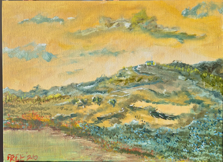 Artist "Free" Title: Yard of House on Hill