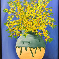 George Fatseas Title: Forsythia Branches in a Vase