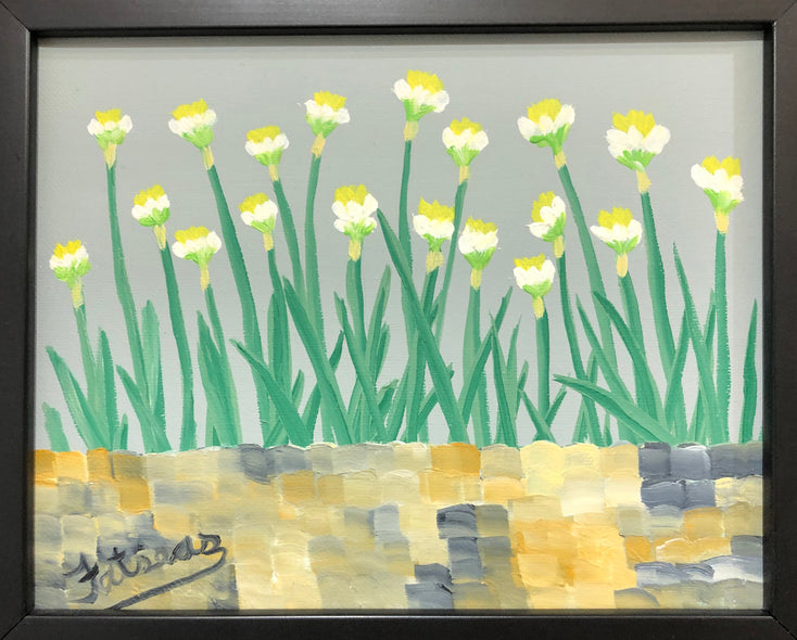 George Fatseas Title: Stone Wall with Daffodils