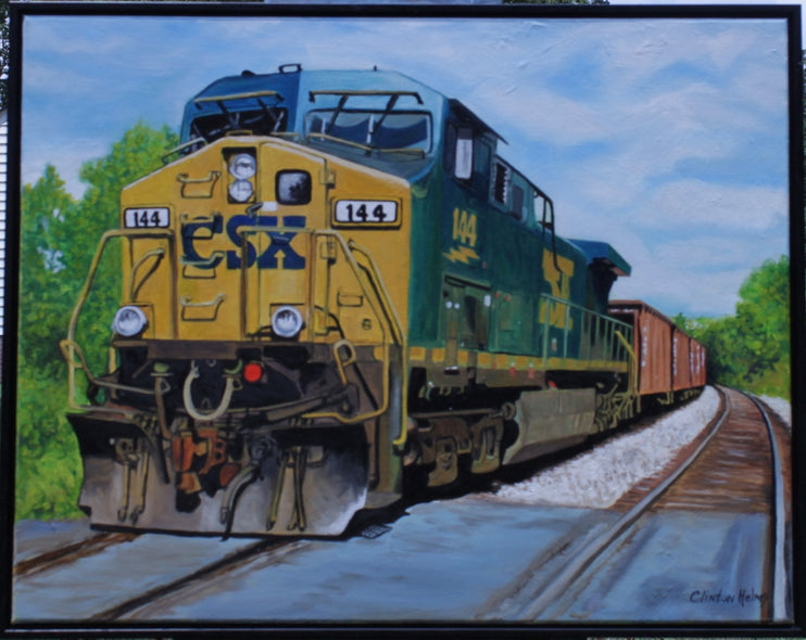Helms, Clinton title: CXS Train at Maidens Crossing Goochland