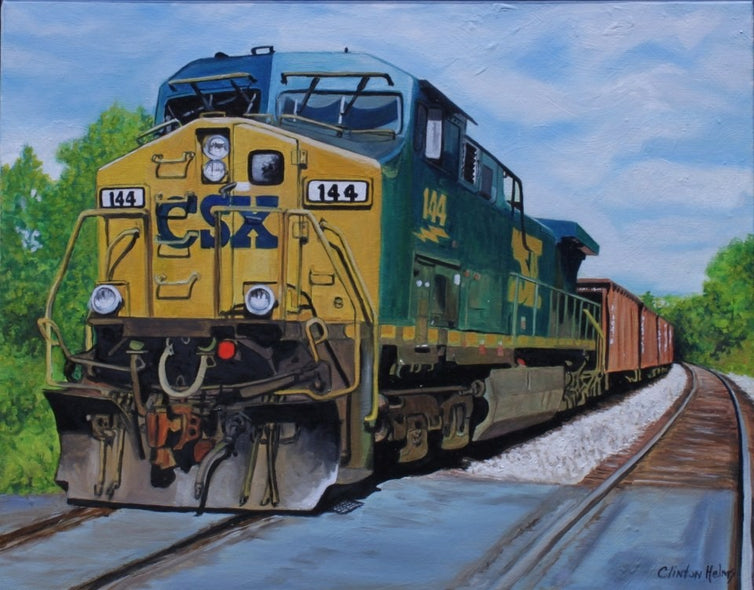Helms, Clinton title: CXS Train at Maidens Crossing Goochland