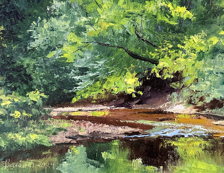Hollett-Bazouzi, Linda Title: Summer Morning on Swift Creek I (Study)