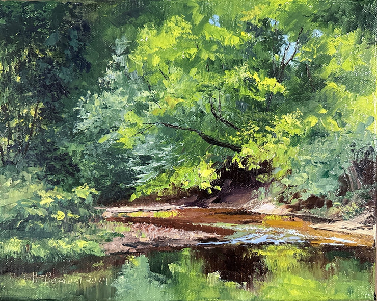 Hollett-Bazouzi, Linda Title: Summer Morning on Swift Creek I (Study)