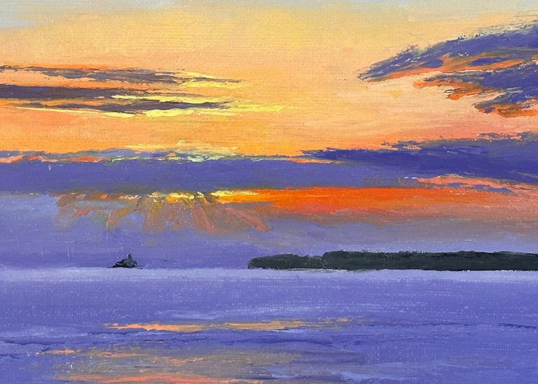 Hollett-Bazouzi, Linda Title: Violet Sunrise, St Ives, Cornwall II