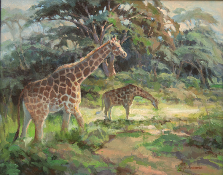 Jean Grunewald Title: Early Morning Giraffes