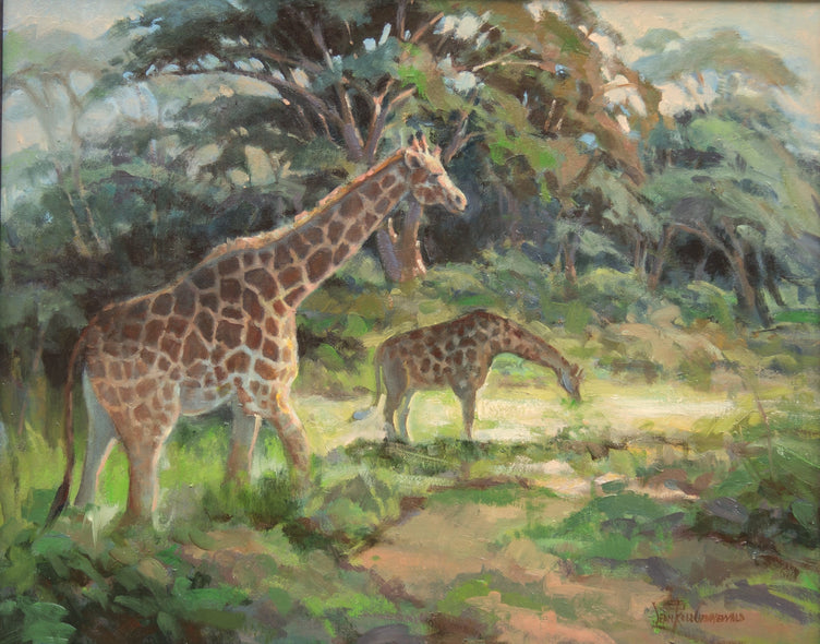 Jean Grunewald Title: Early Morning Giraffes