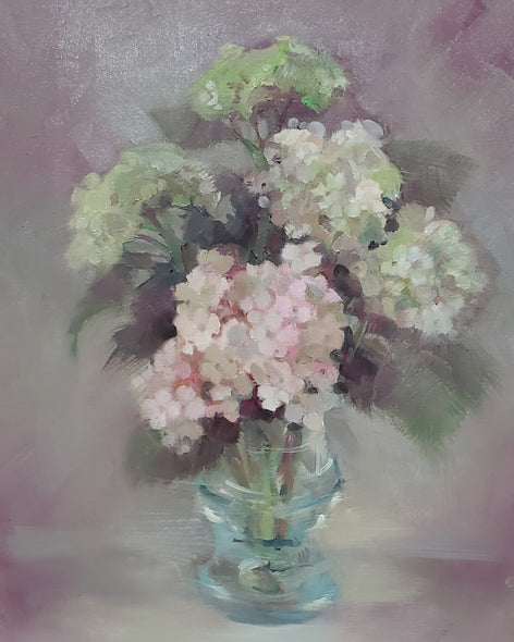 Jean Grunewald Title: Hydrangeas in Glass Vase