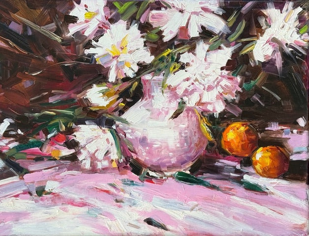Janine Orr Title: Peonies with Tangerines