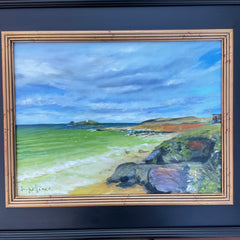 Harmer, Jennifer Title: St. Ives Bay Cornwall, UK with Godrevy Lighthouse