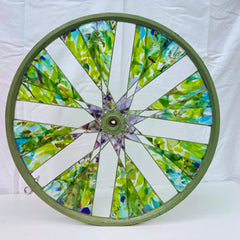 Jennifer Webb Title: Green and Purple bike wheel