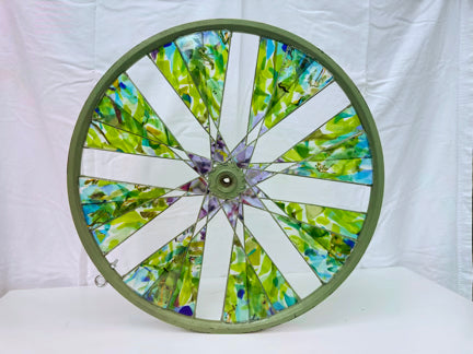 Jennifer Webb Title: Green and Purple bike wheel