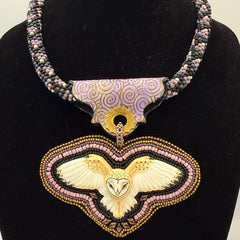 Jody Bryan Title: Owl In Flight With Kumihimo Necklace