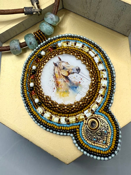 Bryan, Jody Title: Palomino Bead Embroidered Pendant