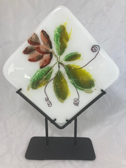 Judi Haller Title: Red Flower on White with Stand