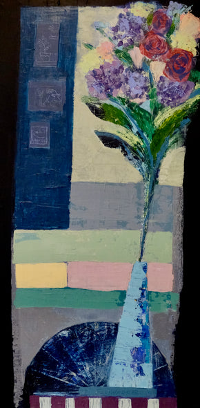 Julia Malakoff Title: Blue Vase with Flowers