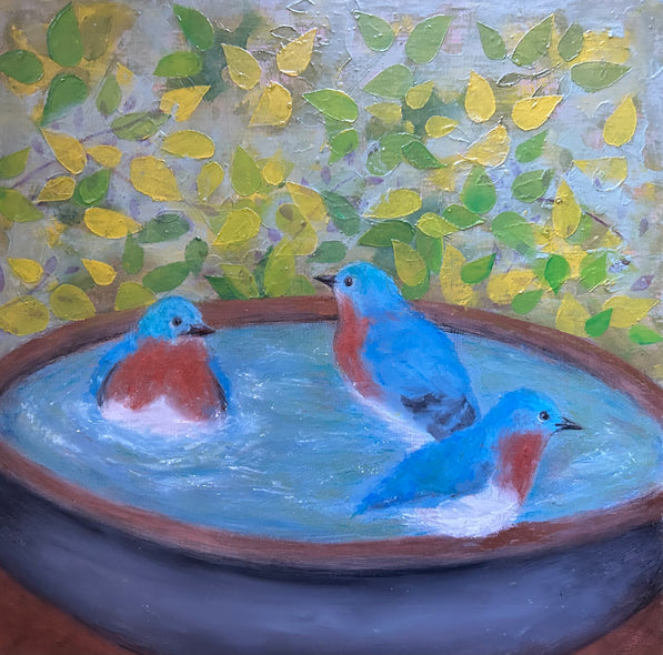 Kathleen Westkaemper Title: Bathing Bluebirds