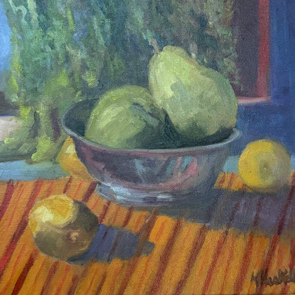 Katy Haskell Title: Pears in a Silver Dish