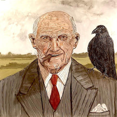 Knight, Payton  title: Chippy Westerberg, Nazi Hunter, and His Pet Crow, Moder, Birmingham, England, 1947