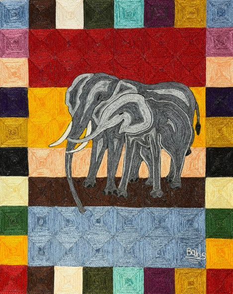 Mohammed, Babs  title: Elephants in Sunset