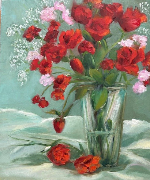 Renee L Gleason Title: Red Roses in Crystal