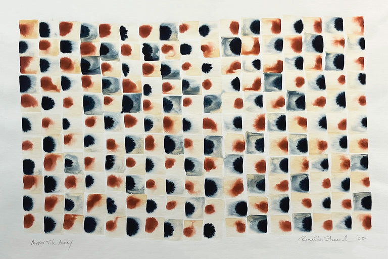 Renee Stramel Title: Mirror Tile Array in Red & Blue