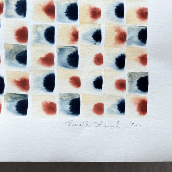 Renee Stramel Title: Mirror Tile Array in Red & Blue