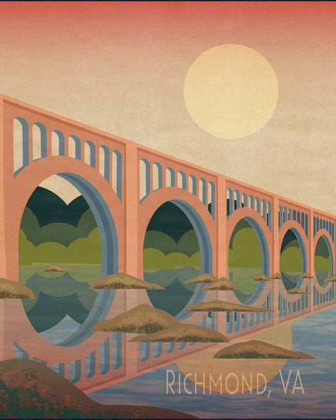Renee Stramel Title: Moonrise Over RVA Train Bridge