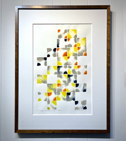 Renee Stramel Title: Tile Array in Indigo, Orange and Ginko