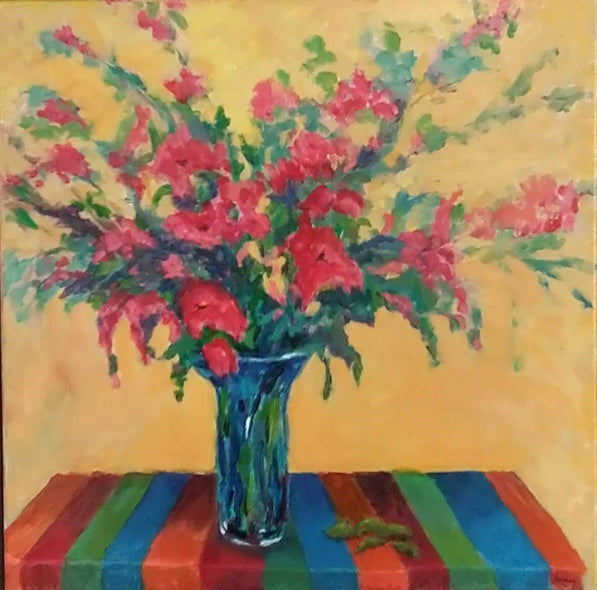 Duda, Rosemary Title: Still Life with Striped Tablecloth