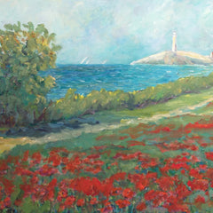 Rosemary Duda Title: Lighthouse and Summer Poppies