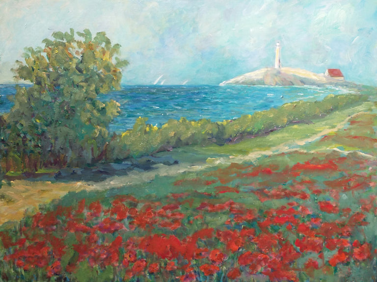 Rosemary Duda Title: Lighthouse and Summer Poppies