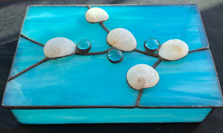 Sally Kennedy Title: Stained Glass Box with Shells
