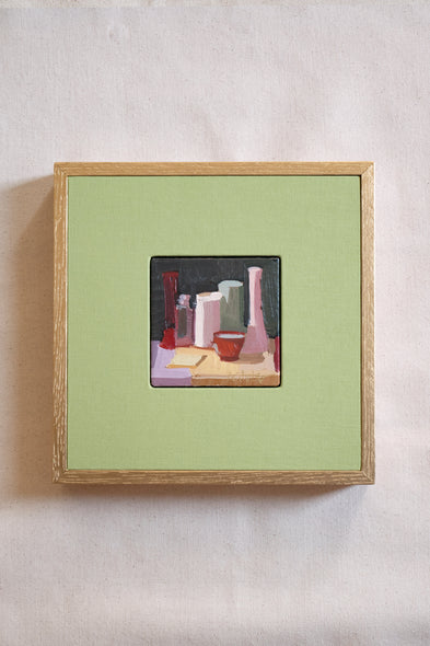 Sarah Calandro Title: Pink, Red Vases - Color Study #3
