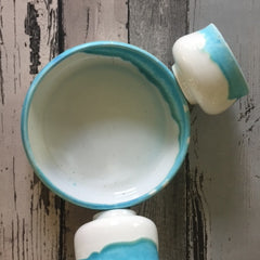 Shalan Dere Title: White Blue Porcelain Bowl Set