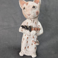 Debby Freed Title: Cat of Assisi with Birds and Mice