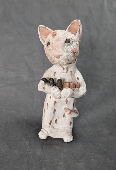 Debby Freed Title: Cat of Assisi with Birds and Mice