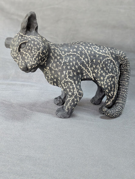 Debby Freed Title: Vines and Dandelion Seeds Spicy Sgraffito Cat