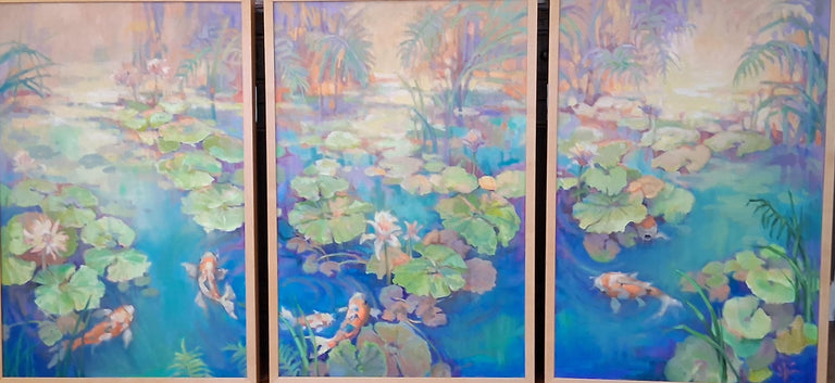 Jean Grunewald Title: Lily Pad to Lily Pad-Triptych