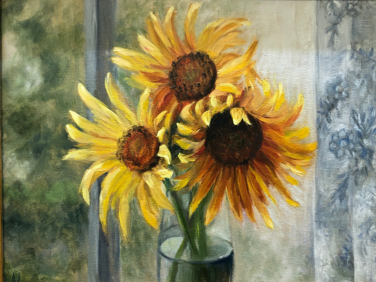 Andrea Amacker Title: Three Sunflowers