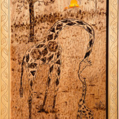 Babs Mohammed Title: Giraffe with Baby Call Sweet Mother