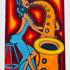 Babs Mohammed Title: Woman Playing a Saxophone