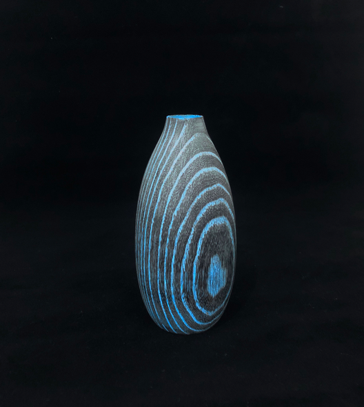 Barbara Dill Title: Blue Wooden Vase
