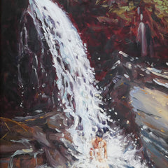 Chuck Larivey Title: Man Sitting in Waterfall